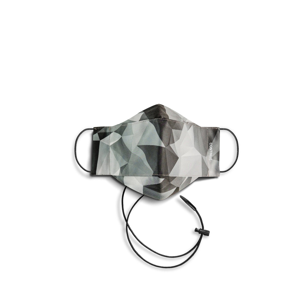CONTINUE Grey Camouflage Geo 3D Mask